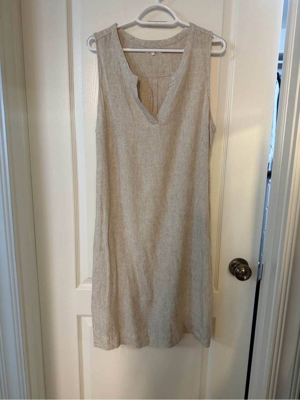 Sleeveless Linen Blend Mini Dress in Natural